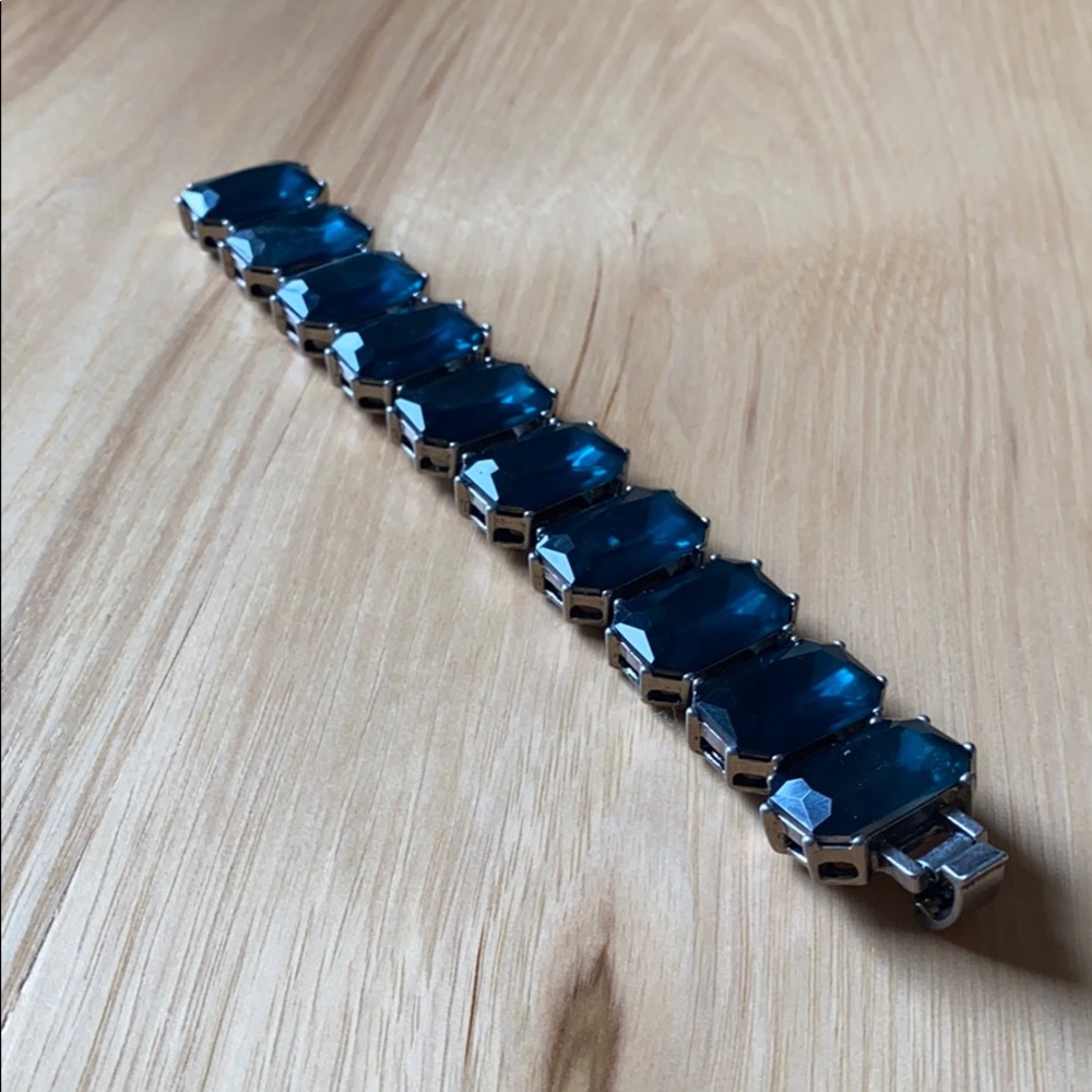 Color Code Teal Statement Bracelet